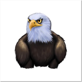 Cute Bald Eagle Drawing Posters and Art